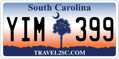 SC license plate YIM399