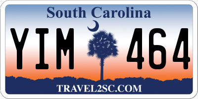 SC license plate YIM464