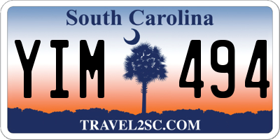 SC license plate YIM494