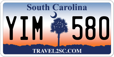 SC license plate YIM580