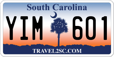 SC license plate YIM601