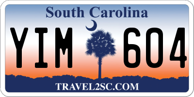 SC license plate YIM604