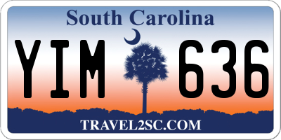 SC license plate YIM636
