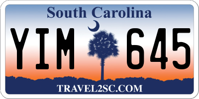 SC license plate YIM645
