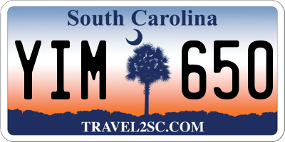 SC license plate YIM650
