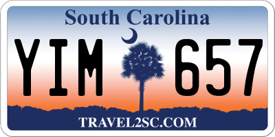 SC license plate YIM657