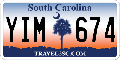 SC license plate YIM674