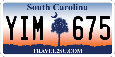 SC license plate YIM675