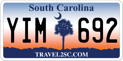 SC license plate YIM692