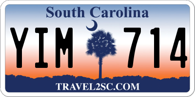 SC license plate YIM714