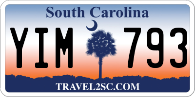 SC license plate YIM793