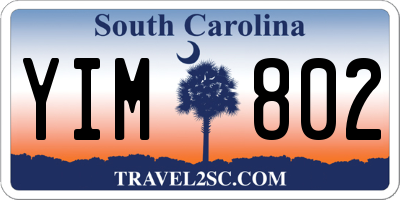 SC license plate YIM802
