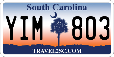 SC license plate YIM803
