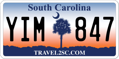 SC license plate YIM847