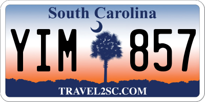 SC license plate YIM857