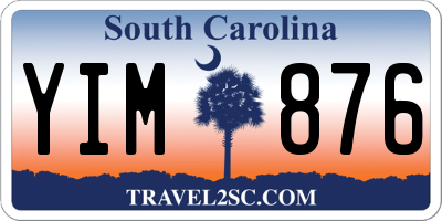 SC license plate YIM876