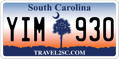 SC license plate YIM930