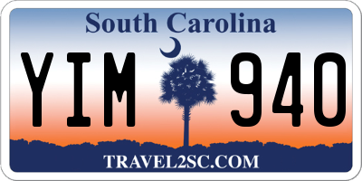 SC license plate YIM940