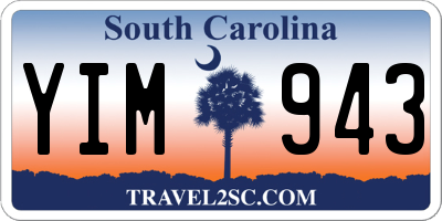 SC license plate YIM943