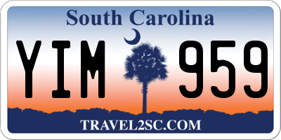 SC license plate YIM959