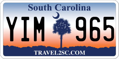 SC license plate YIM965