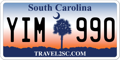 SC license plate YIM990