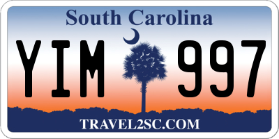 SC license plate YIM997