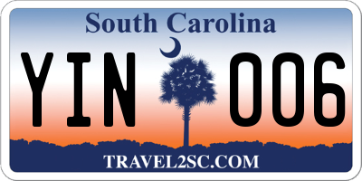 SC license plate YIN006