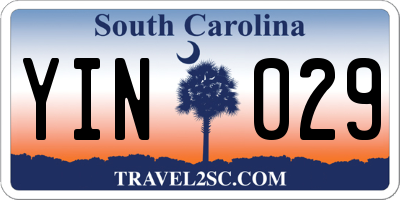 SC license plate YIN029