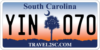 SC license plate YIN070