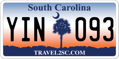 SC license plate YIN093