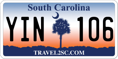 SC license plate YIN106