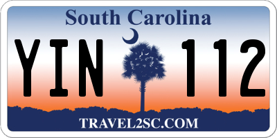 SC license plate YIN112