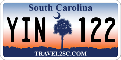 SC license plate YIN122