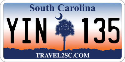 SC license plate YIN135