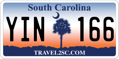 SC license plate YIN166