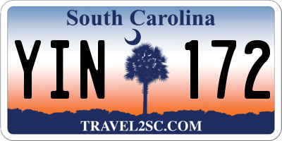 SC license plate YIN172