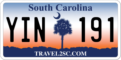 SC license plate YIN191