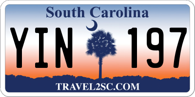 SC license plate YIN197