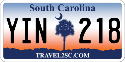 SC license plate YIN218