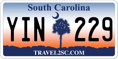SC license plate YIN229