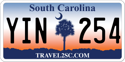 SC license plate YIN254