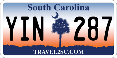 SC license plate YIN287