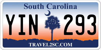 SC license plate YIN293