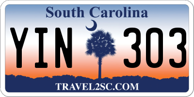 SC license plate YIN303