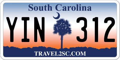 SC license plate YIN312
