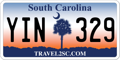 SC license plate YIN329