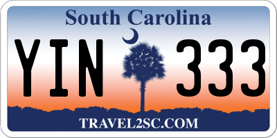SC license plate YIN333