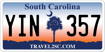 SC license plate YIN357