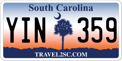 SC license plate YIN359